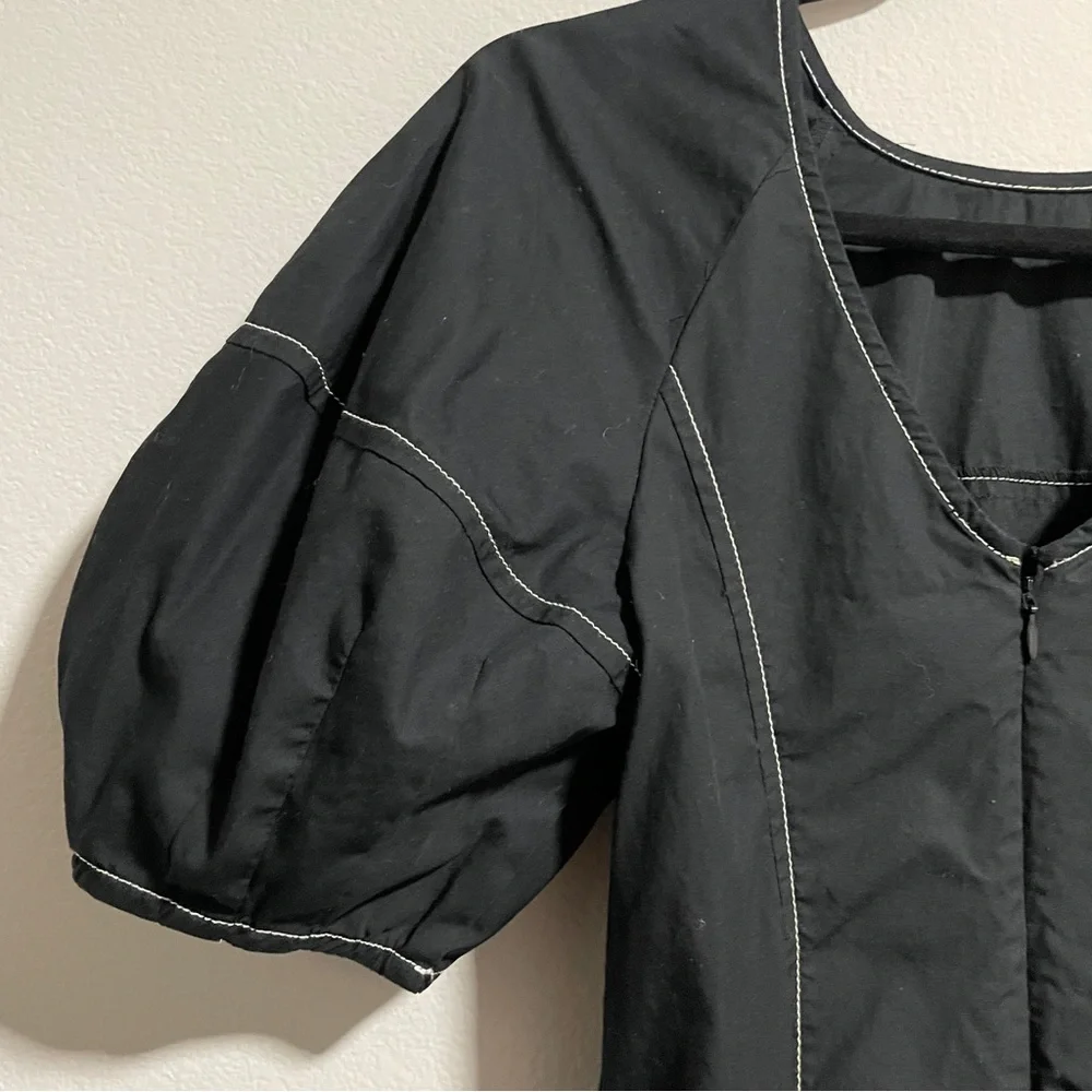 MADEWELL Puff-Sleeve Drop-Waist Midi Dress - Picture 10 of 12